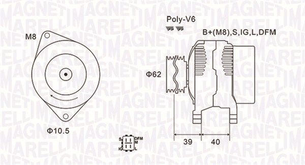 MAGNETI MARELLI kintamosios srovės generatorius 063731964010